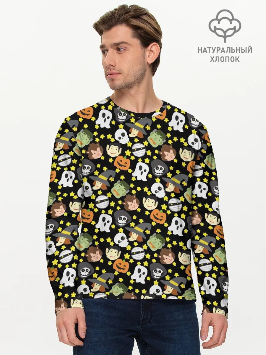 Мужской лонгслив базовый / персонажи и хэллоуин