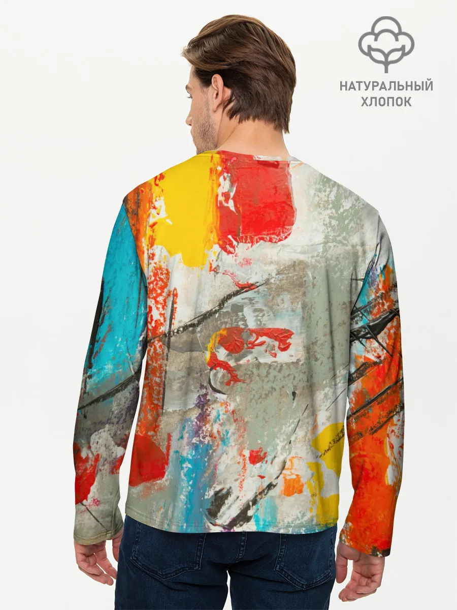 Мужской лонгслив базовый / Буйство красок 3D