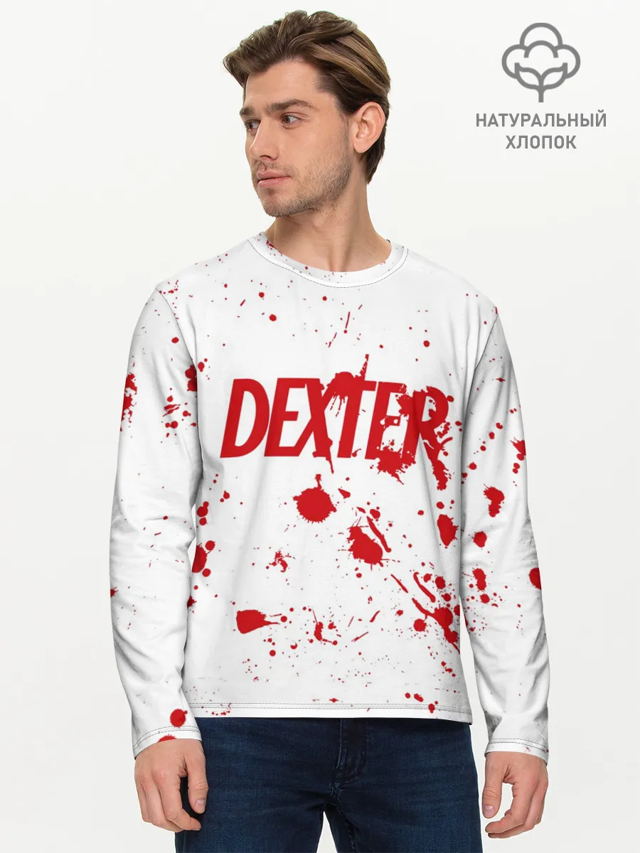 Мужской лонгслив базовый / Dexter logo Декстер брызги крови