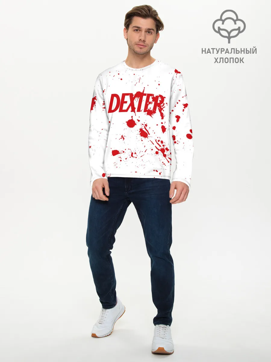 Мужской лонгслив базовый / Dexter logo Декстер брызги крови