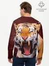 Мужской лонгслив базовый / Тигр красавчик сердится