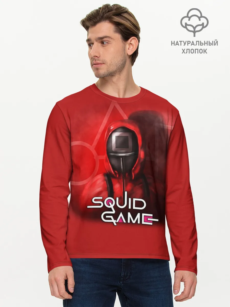 Мужской лонгслив базовый / ИГРА В КАЛЬМАРА | КВАДРАТ