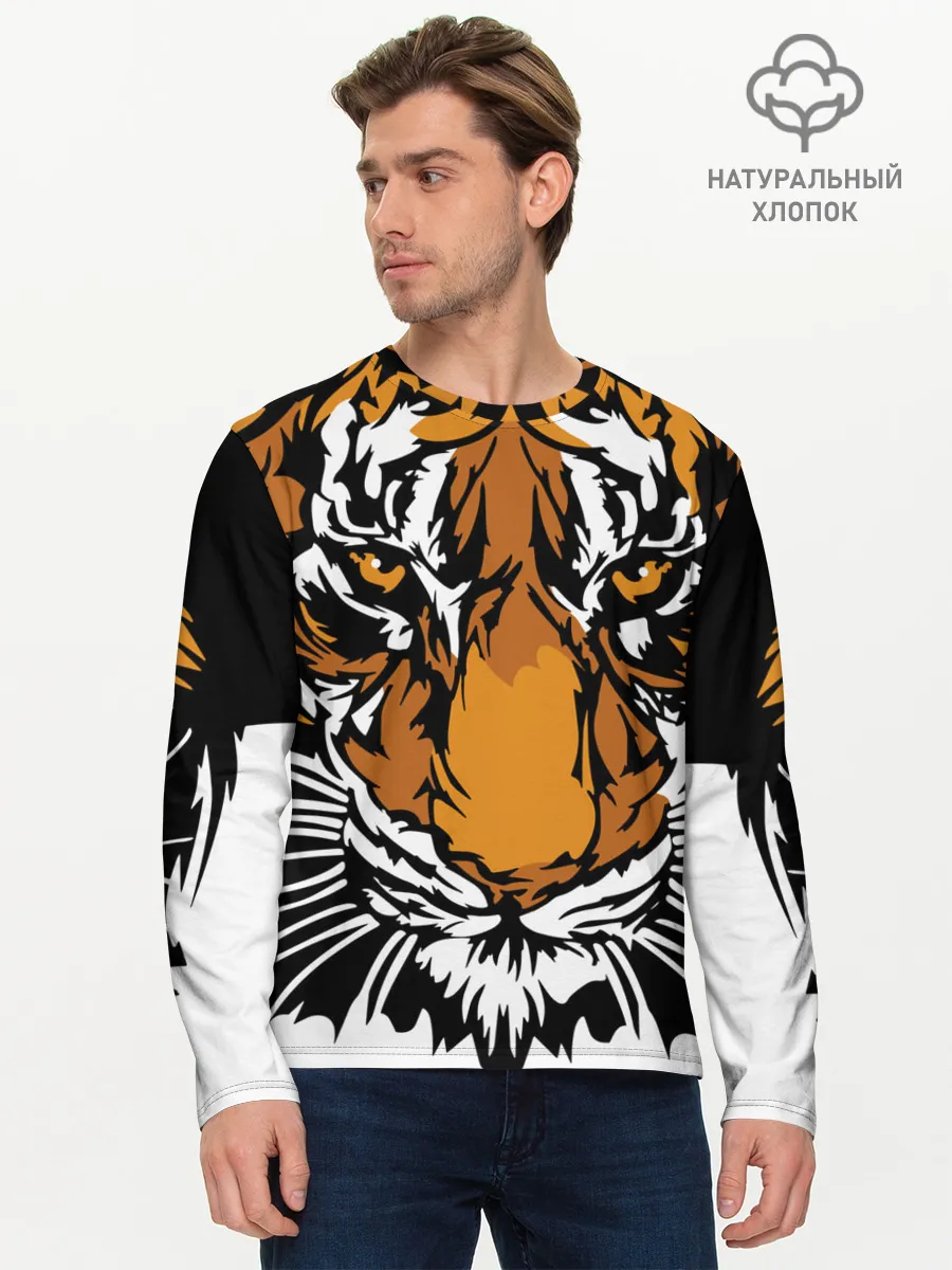 Мужской лонгслив базовый / Взгляд хозяина джунглей