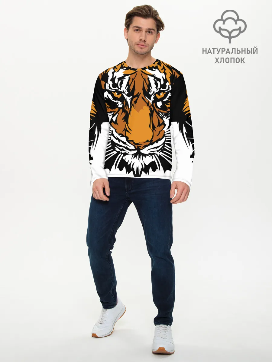 Мужской лонгслив базовый / Взгляд хозяина джунглей