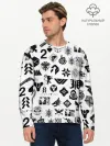 Мужской лонгслив базовый / DESTINY 2 LOGO PATTERN / ДЕСТИНИ