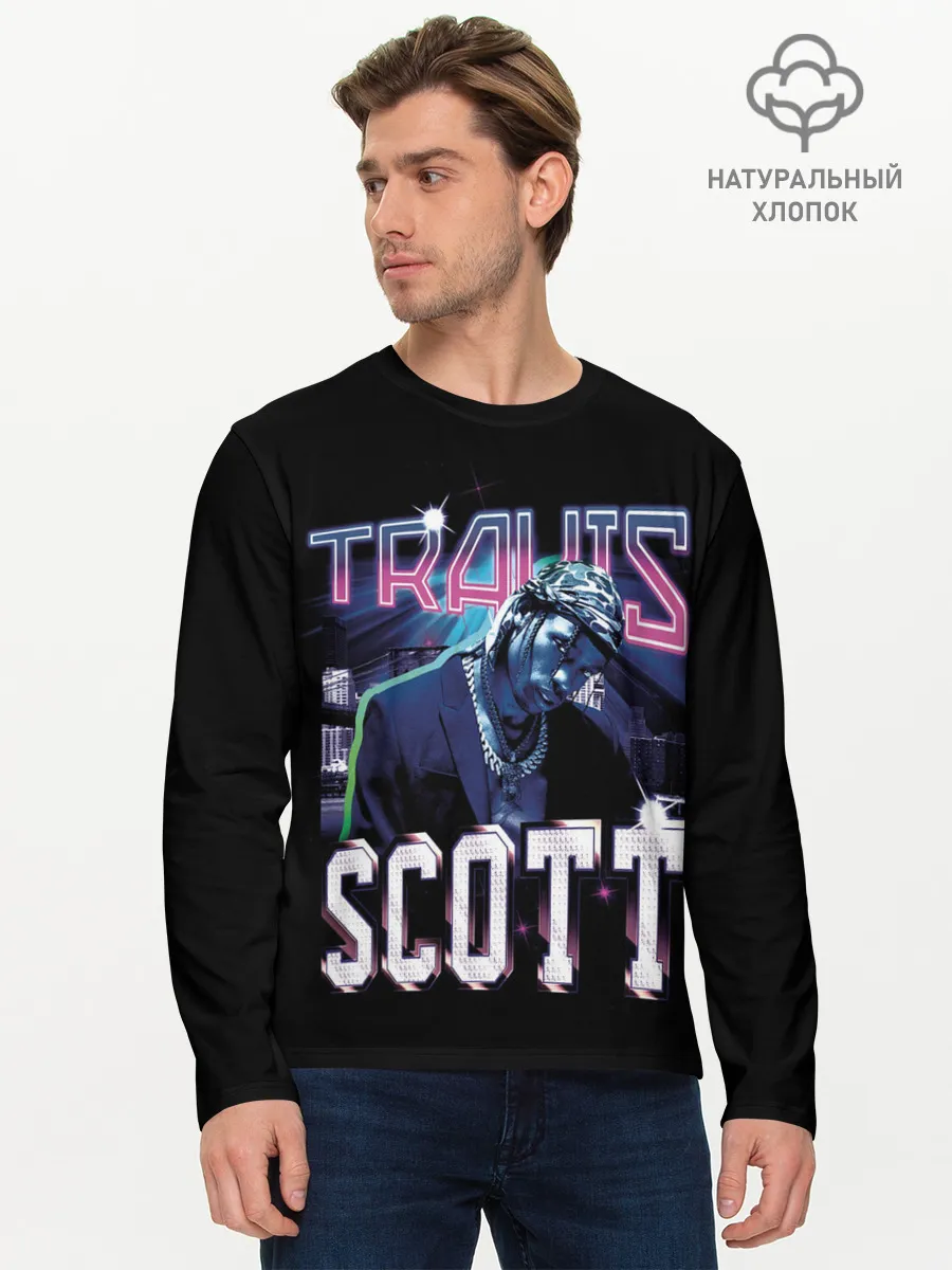 Мужской лонгслив базовый / Travis Scott RAP