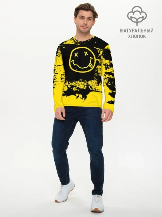 Мужской лонгслив базовый / Нирвана Гранж | Nirvana Smile
