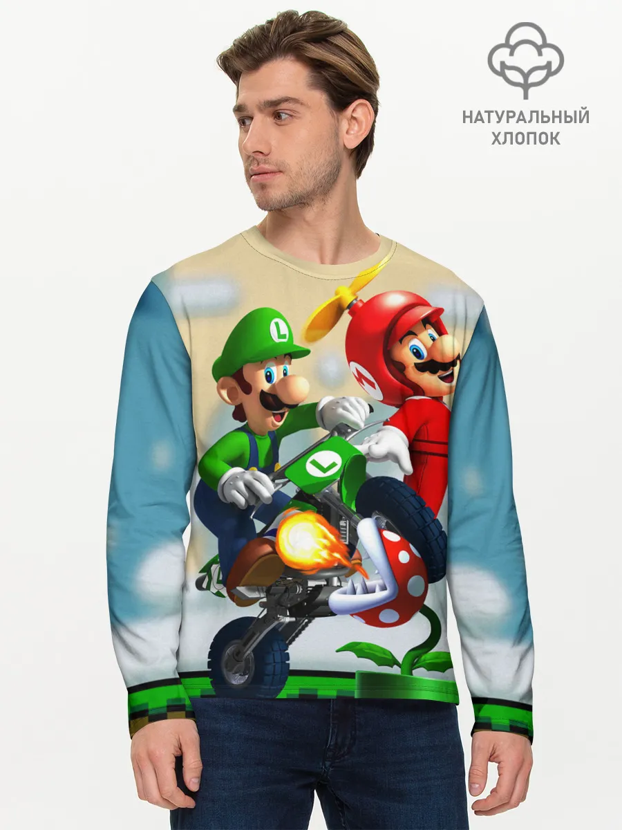 Мужской лонгслив базовый / MarioHelmet