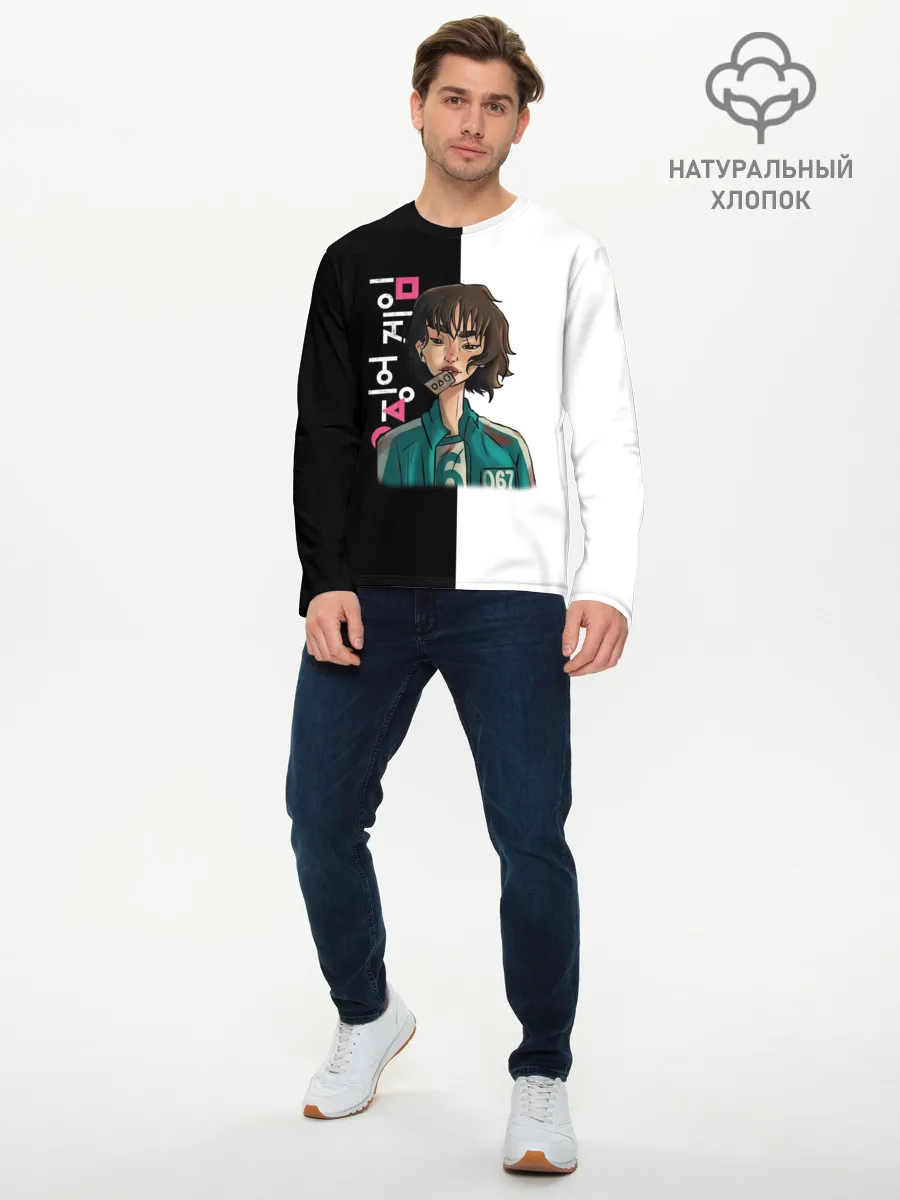 Мужской лонгслив базовый / ИГРА В КАЛЬМАРА НОМЕР 067 | SQUID GAME