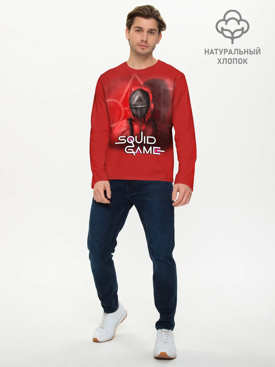 Мужской лонгслив базовый / ИГРА В КАЛЬМАРА | ТРЕУГОЛЬНИК