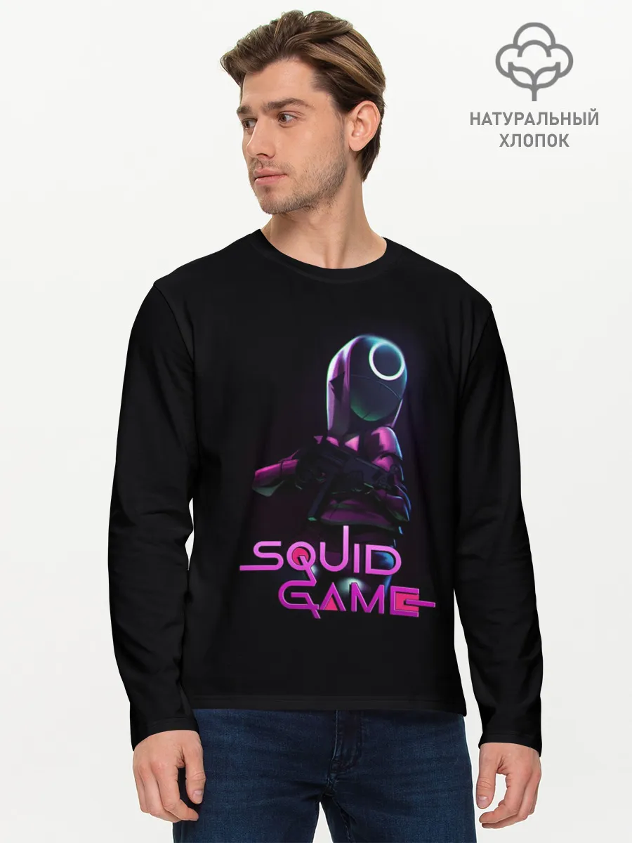 Мужской лонгслив базовый / Игра в кальмара - символ круг