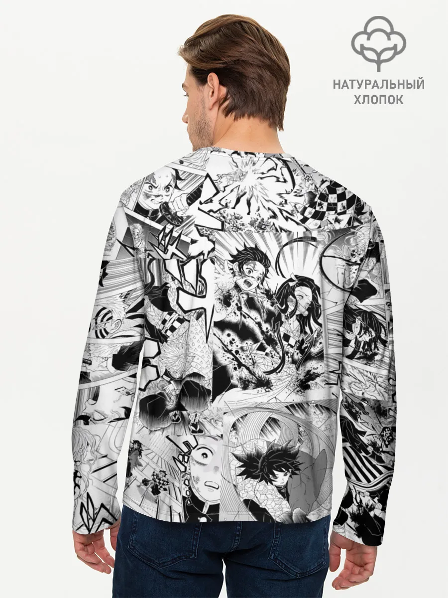 Мужской лонгслив базовый / Клинок, рассекающий демонов, МАНГА