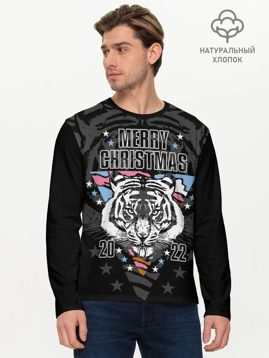 Мужской лонгслив базовый / Merry Christmas 2022