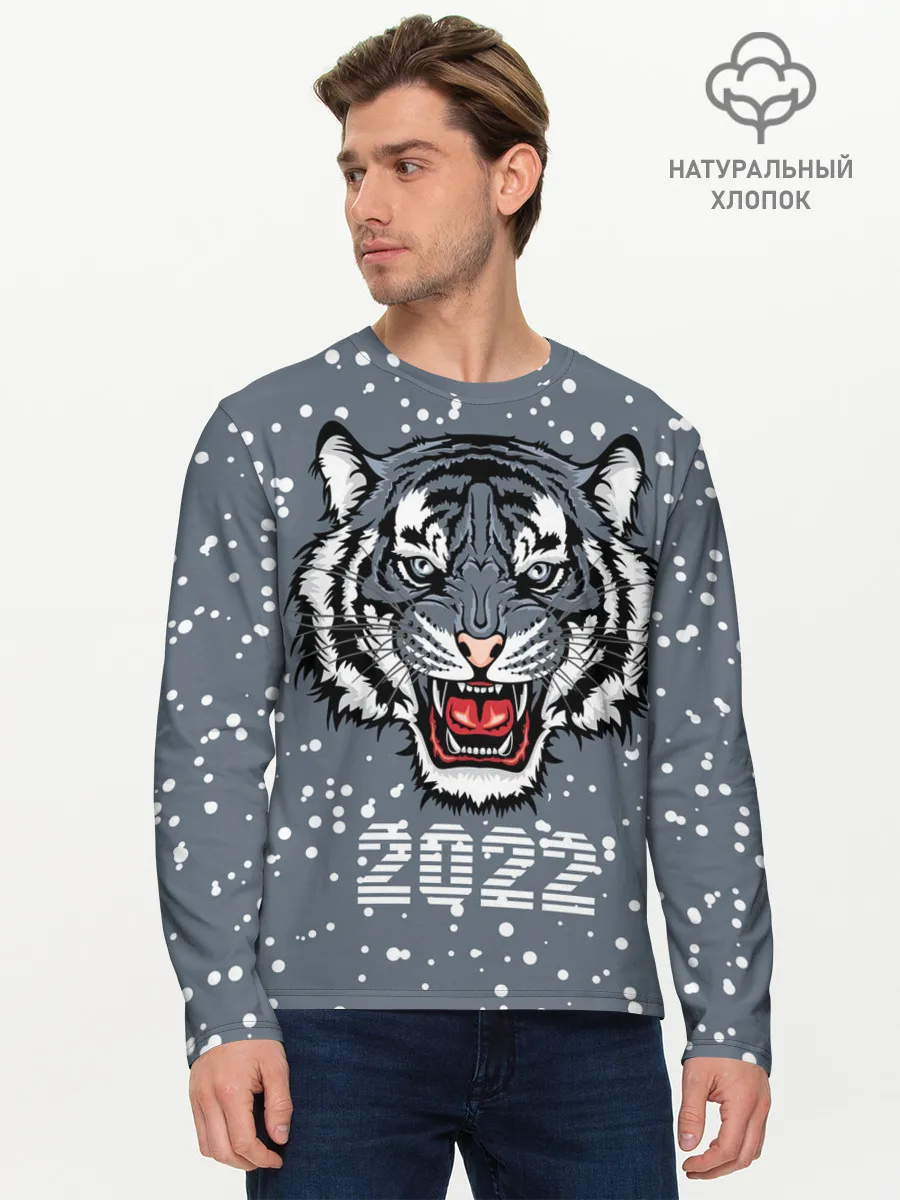 Мужской лонгслив базовый / Водяной тигр 2022