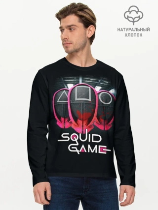 Мужской лонгслив базовый / ИГРА В КАЛЬМАРА | МАСКИ В КРОВИ