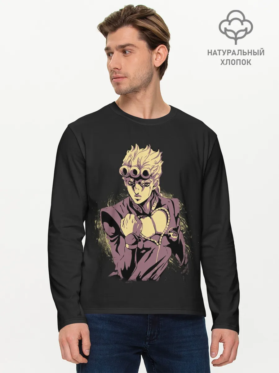 Мужской лонгслив базовый / Giorno Giovanna. Golden Wind