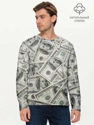 Мужской лонгслив базовый / dollars money