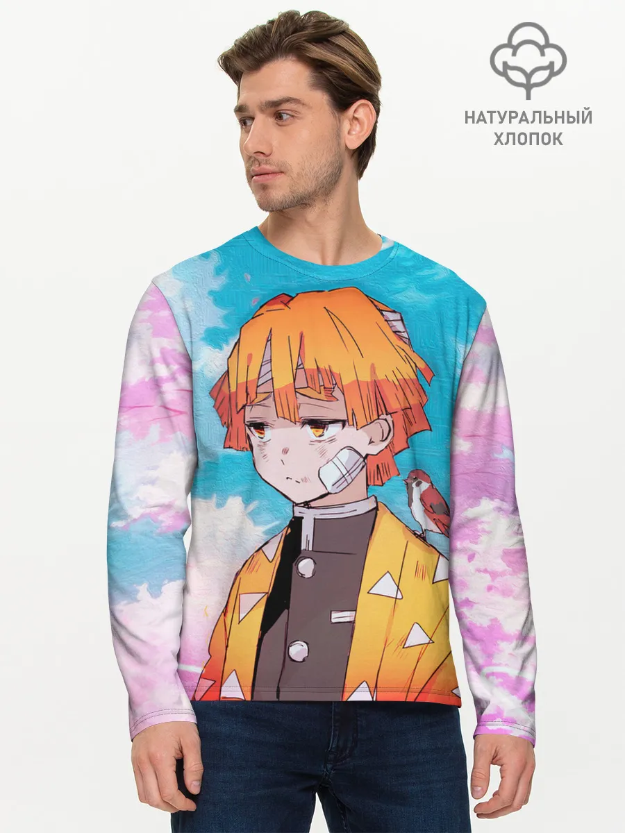 Мужской лонгслив базовый / КЛИНОК РАССЕКАЮЩИЙ ДЕМОНОВ, ЗЕНИТЦУ