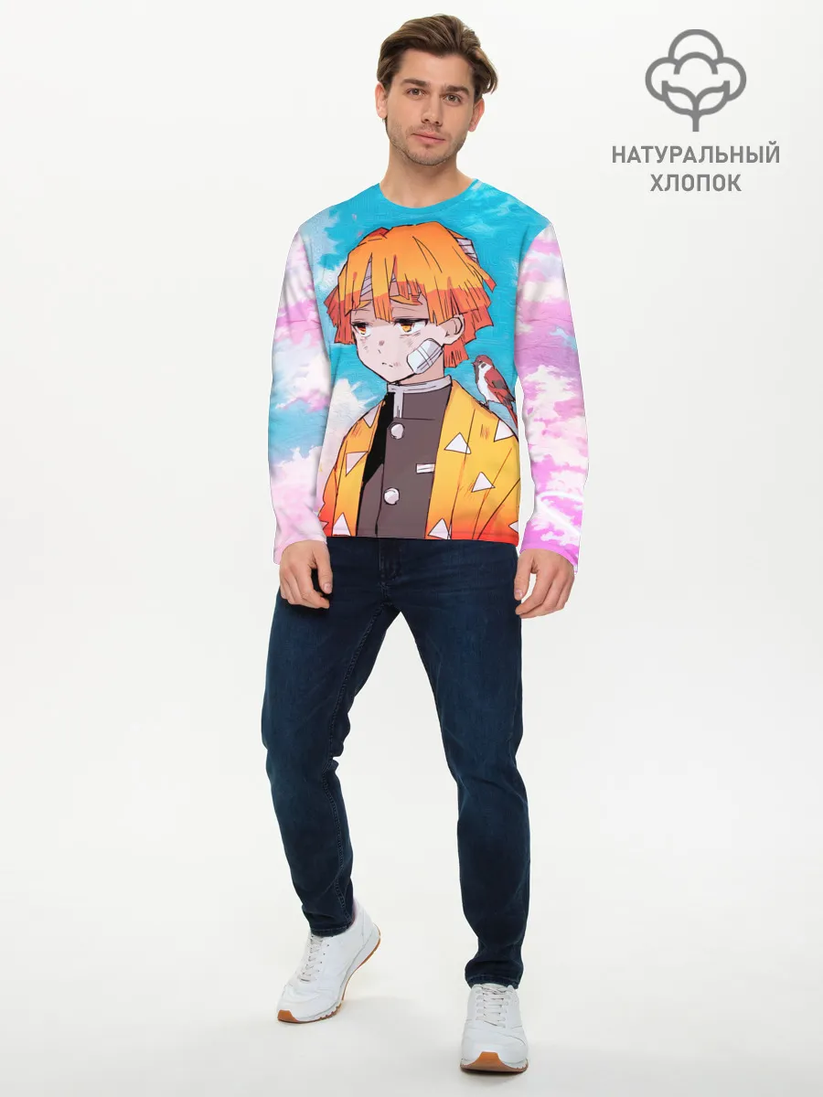 Мужской лонгслив базовый / КЛИНОК РАССЕКАЮЩИЙ ДЕМОНОВ, ЗЕНИТЦУ