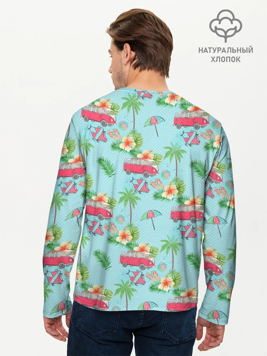 Мужской лонгслив базовый / Путешествие хиппи