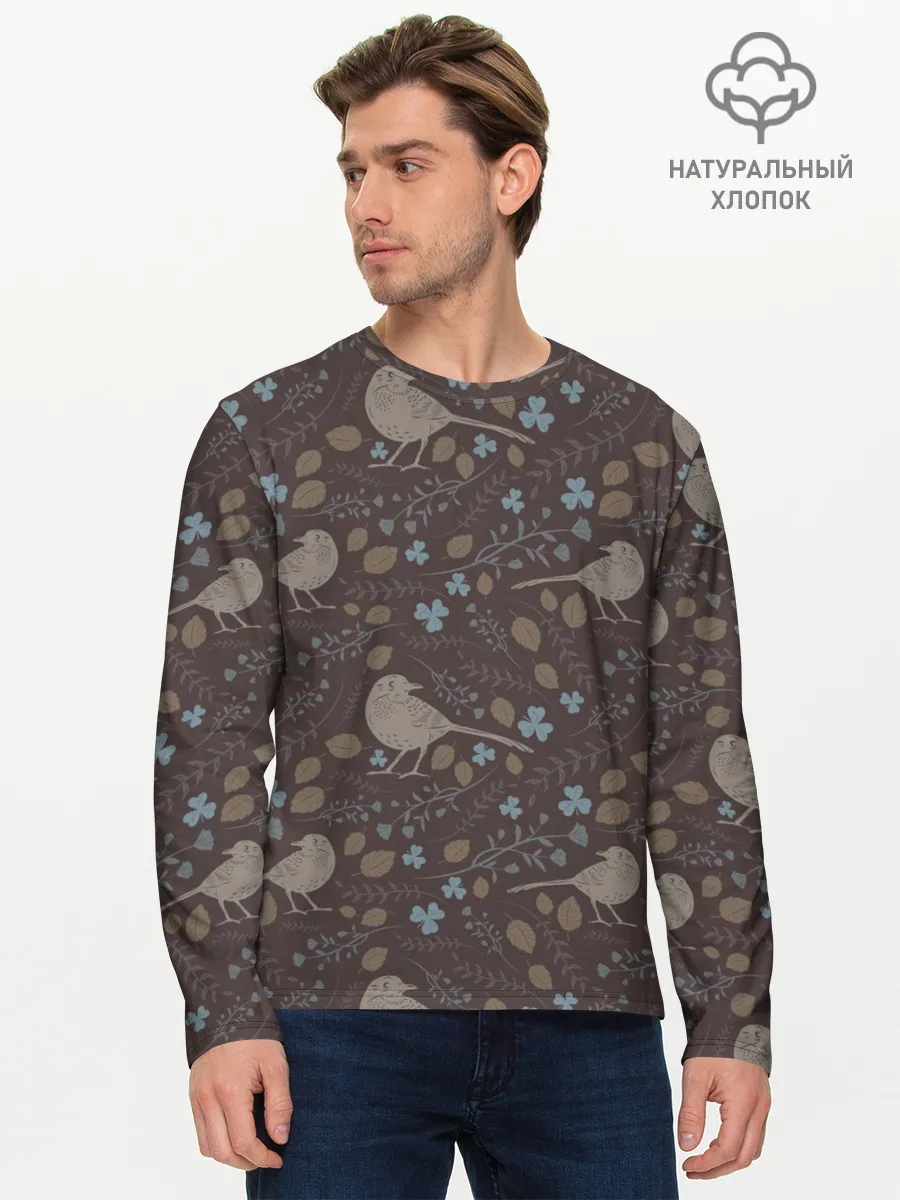 Мужской лонгслив базовый / Осенняя абстракция