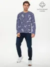 Мужской лонгслив базовый / Зимняя абстракция