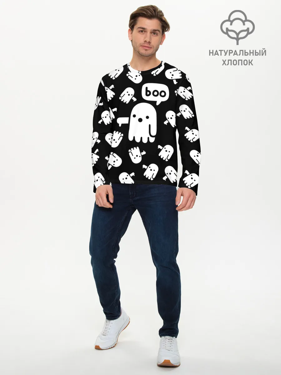 Мужской лонгслив базовый / BOO! ПРИВЕДЕНИЕ ХЕЛЛОУИН