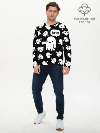 Мужской лонгслив базовый / BOO! ПРИВЕДЕНИЕ ХЕЛЛОУИН