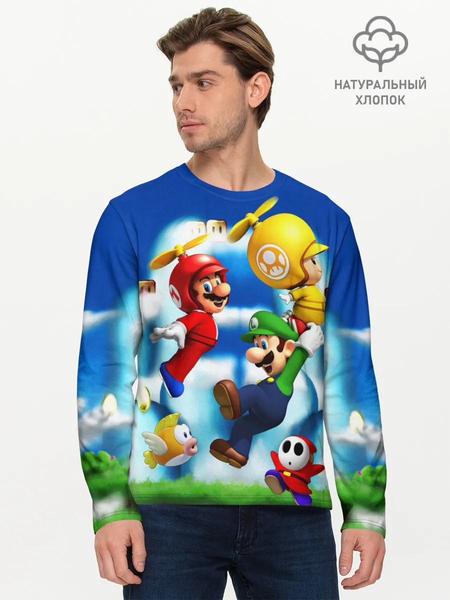Мужской лонгслив базовый / SuperFlyMario
