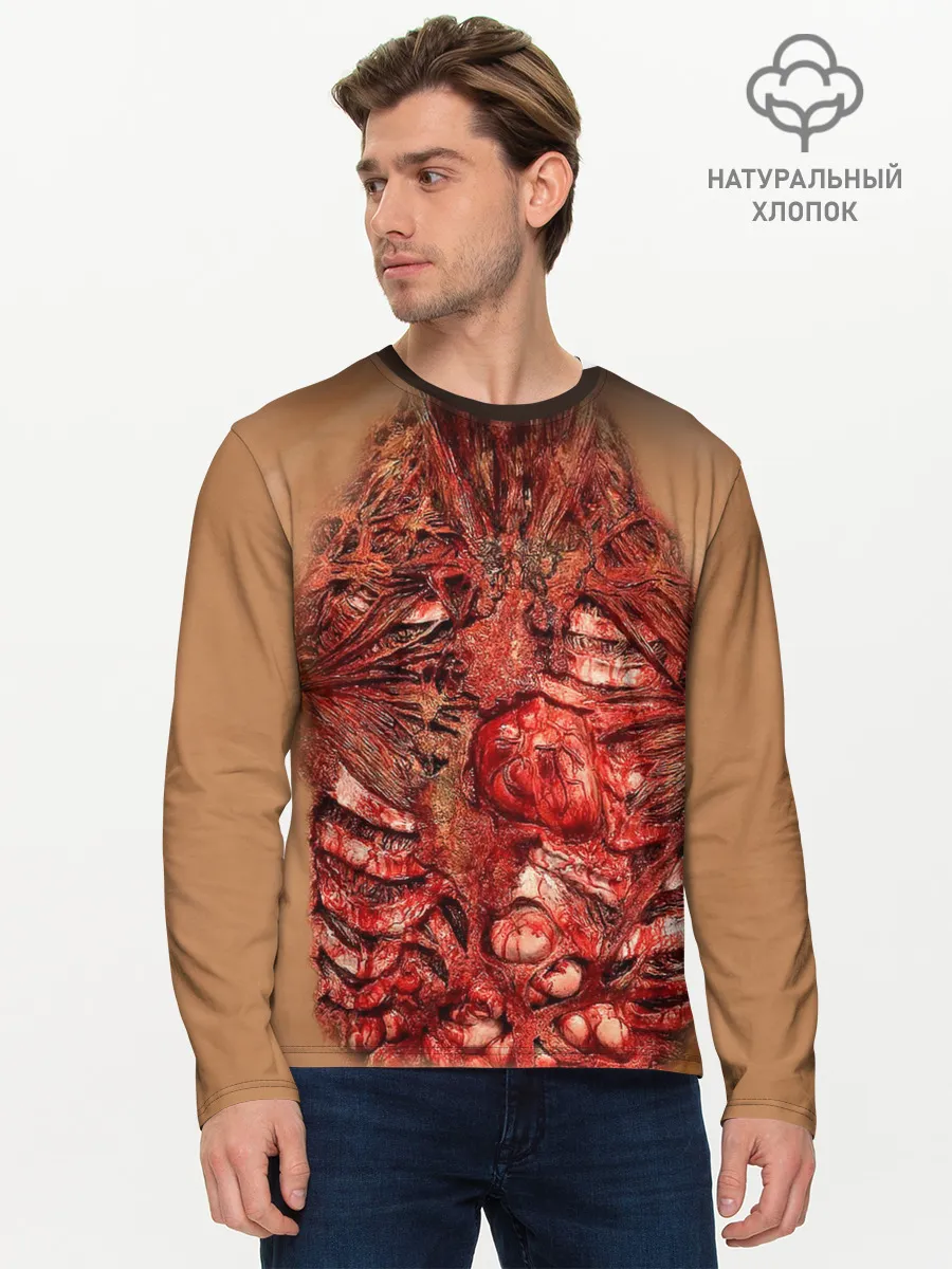 Мужской лонгслив базовый / Открытая грудная клетка