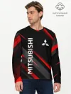 Мужской лонгслив базовый / Геометрия митсубиси