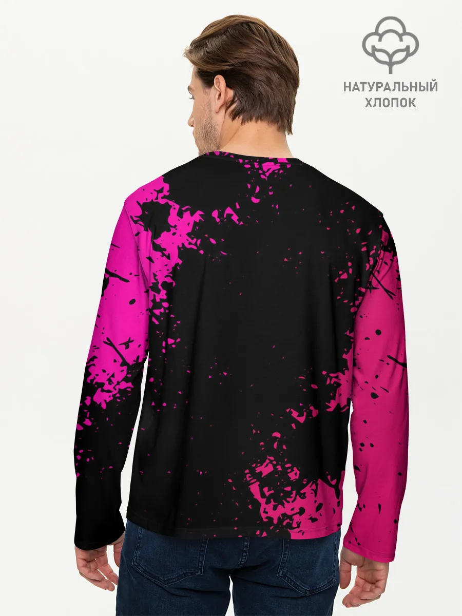 Мужской лонгслив базовый / Squid Game брызги красок стража.