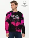 Мужской лонгслив базовый / Squid Game брызги красок стража.