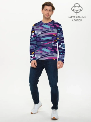 Мужской лонгслив базовый / Космический абстрактный паттерн