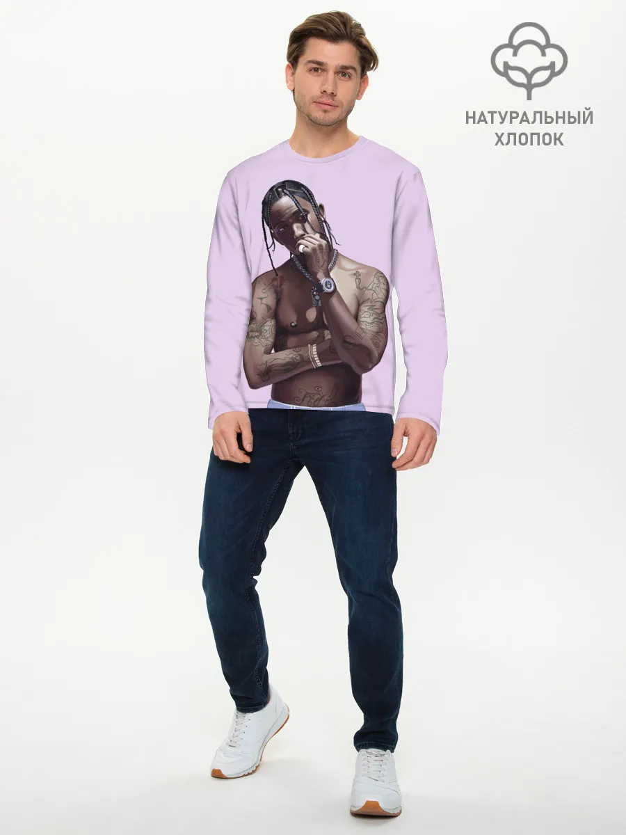 Мужской лонгслив базовый / Задумчивый Трэвис