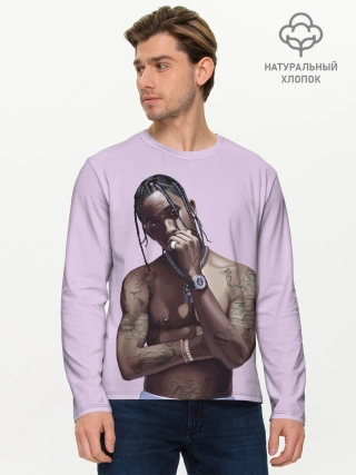Мужской лонгслив базовый / Задумчивый Трэвис