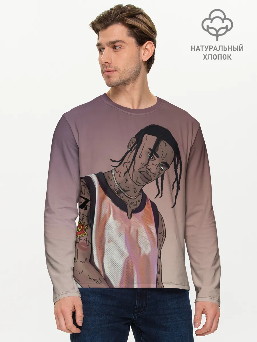 Мужской лонгслив базовый / Потёкший Тревис