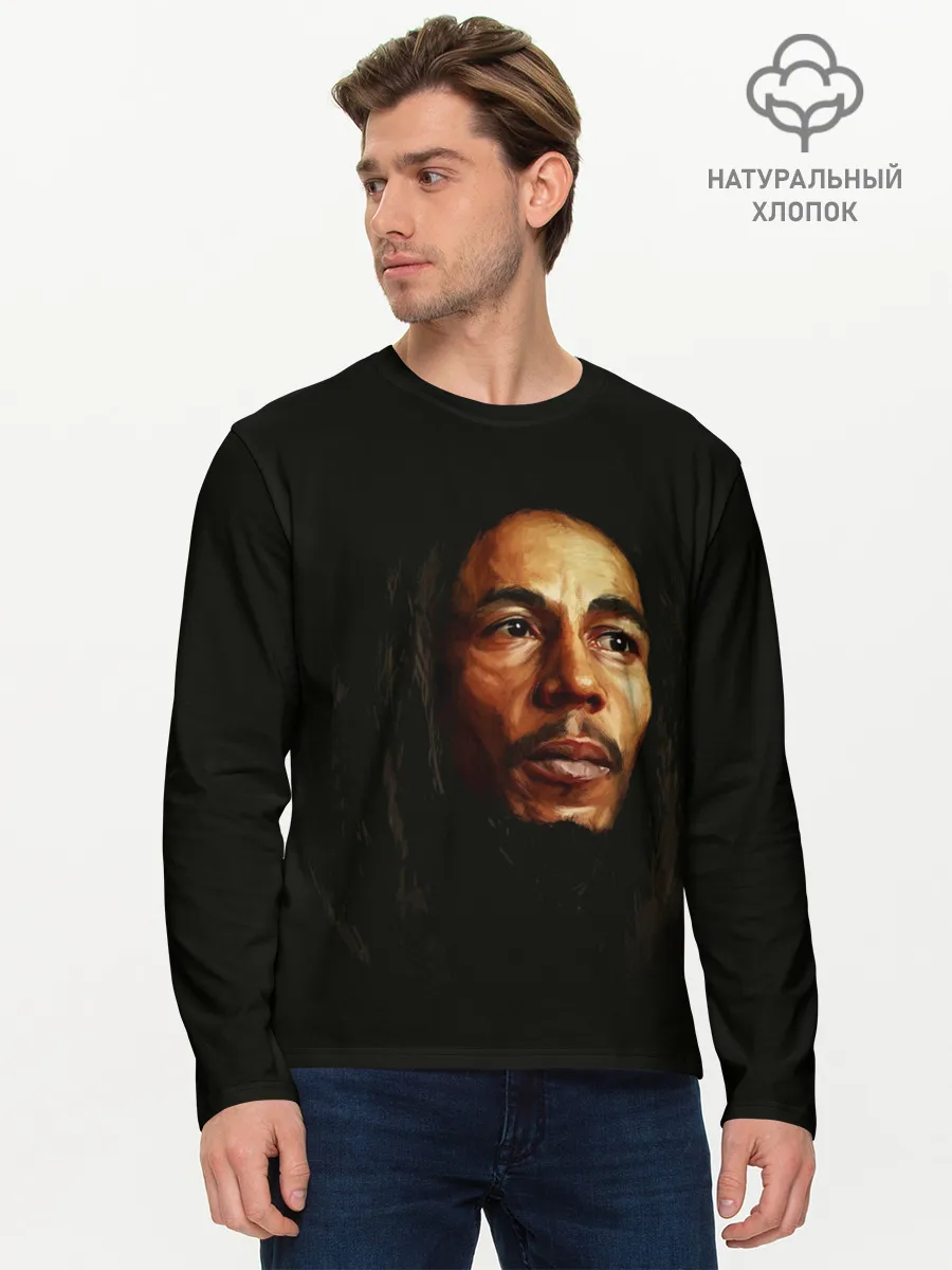 Мужской лонгслив базовый / Bob Marley Art