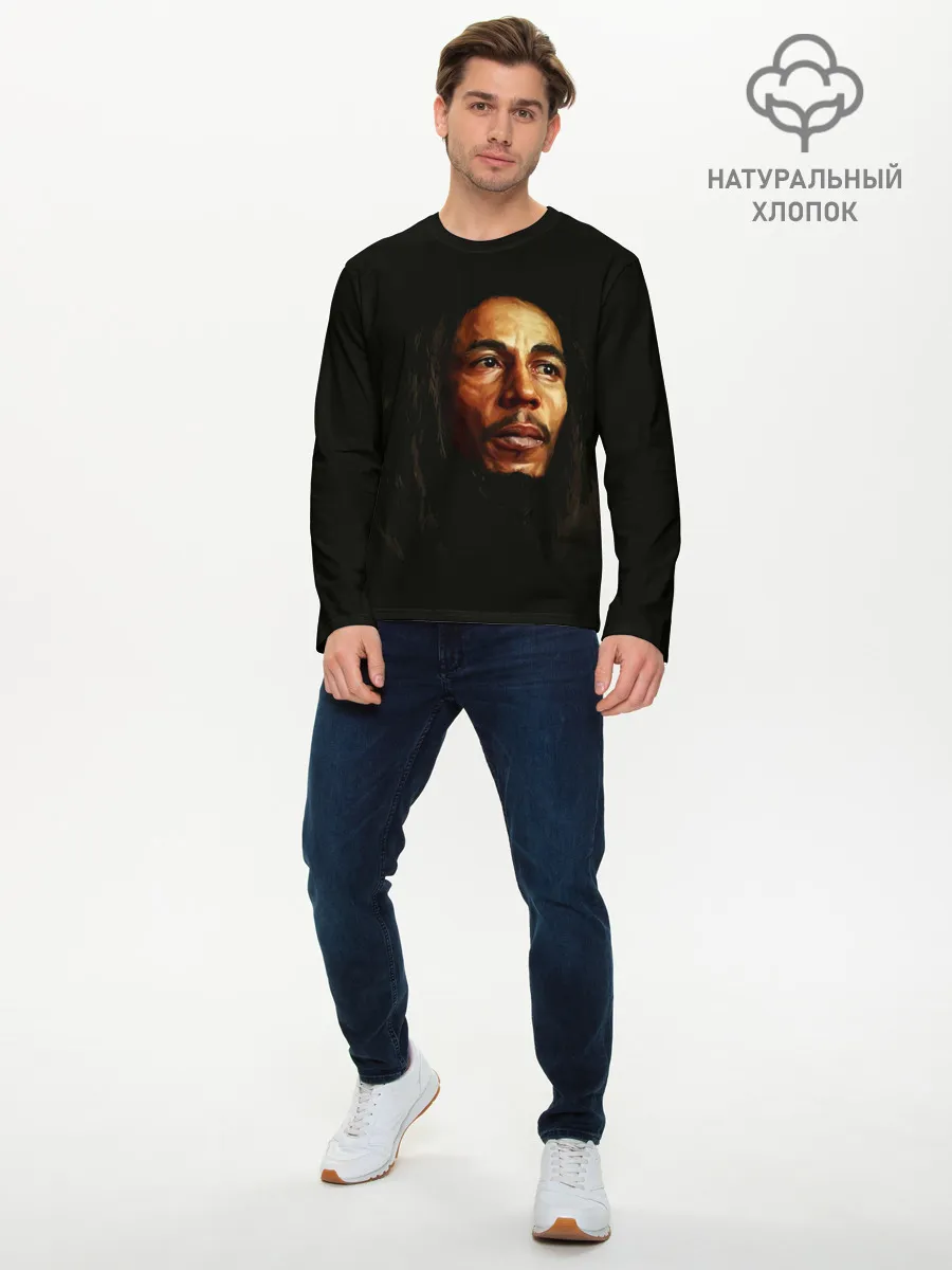 Мужской лонгслив базовый / Bob Marley Art