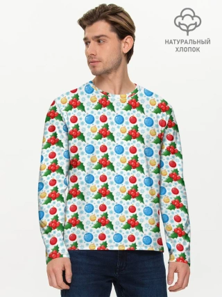 Мужской лонгслив базовый / Новогодняя Символика