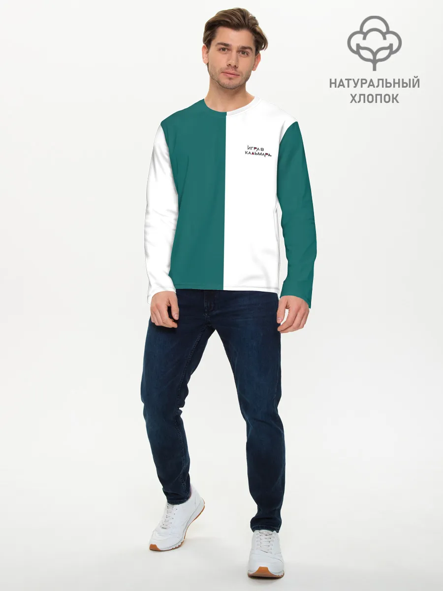 Мужской лонгслив базовый / ИГРА В КАЛЬМАРА | РУС ЛОГО