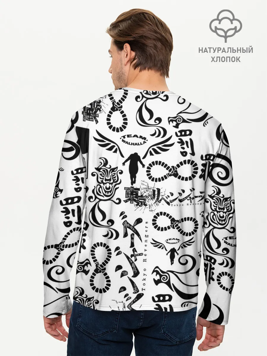 Мужской лонгслив базовый / ТОКИЙСКИЕ МСТИТЕЛИ ЛОГОБОМБИНГ