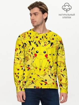 Мужской лонгслив базовый / ПИКАЧУ ПОКЕМОН PIKA PIKA