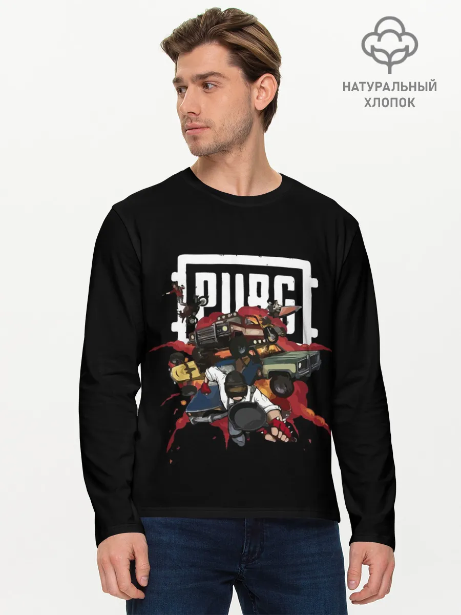 Мужской лонгслив базовый / PUBG BATTLE