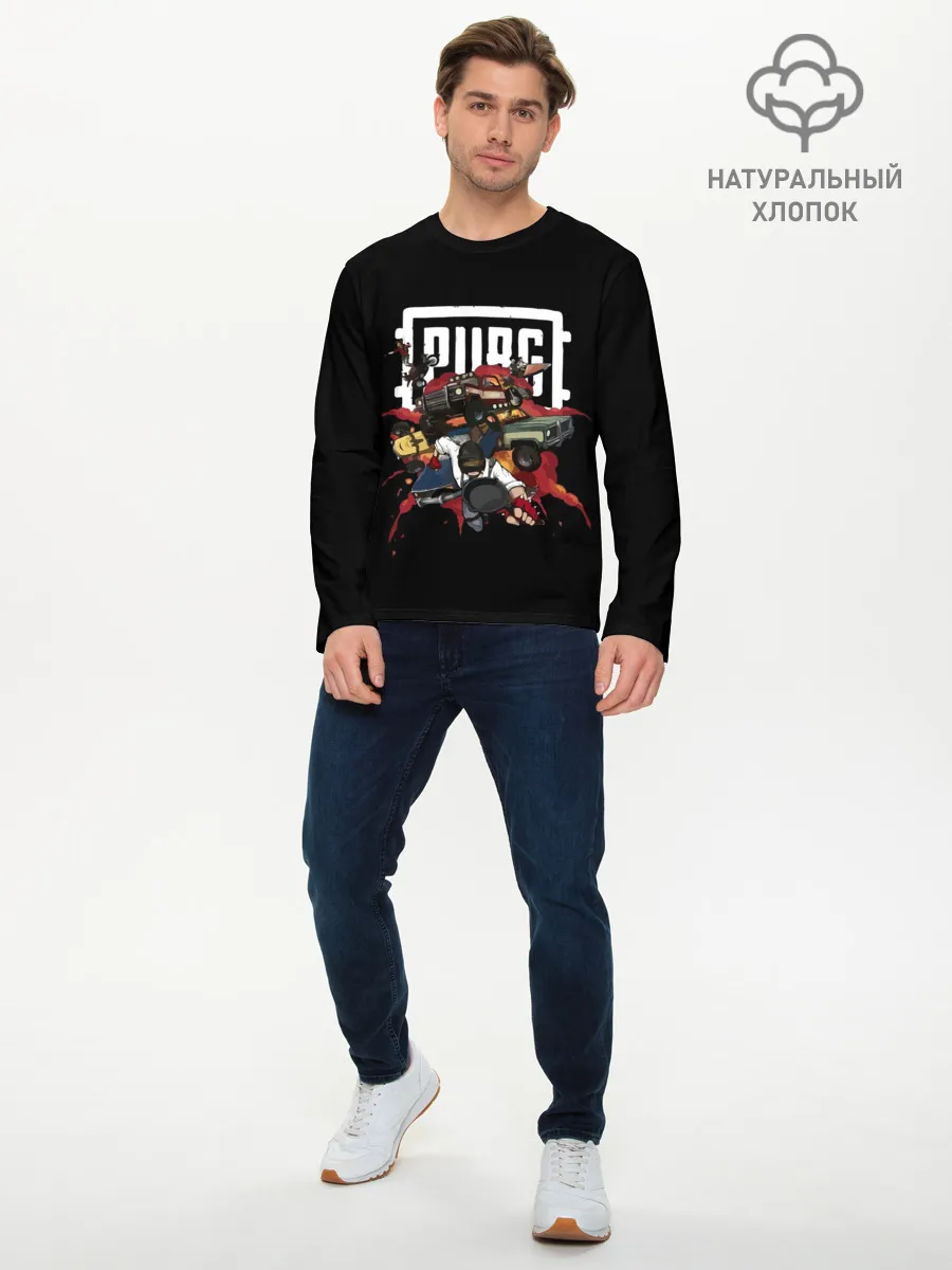 Мужской лонгслив базовый / PUBG BATTLE