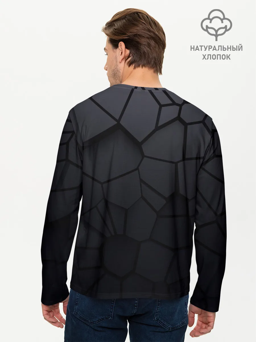 Мужской лонгслив базовый / Карбоновые 3D плиты | 3Д плиты геометрия