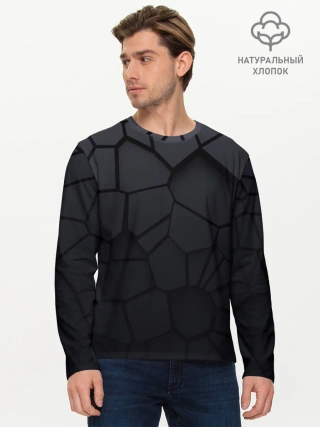 Мужской лонгслив базовый / Карбоновые 3D плиты | 3Д плиты геометрия