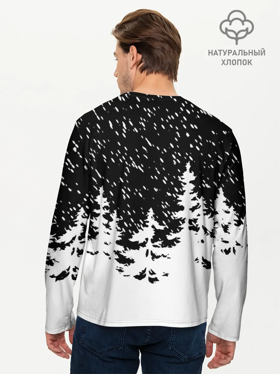 Мужской лонгслив базовый / Тигр в красном