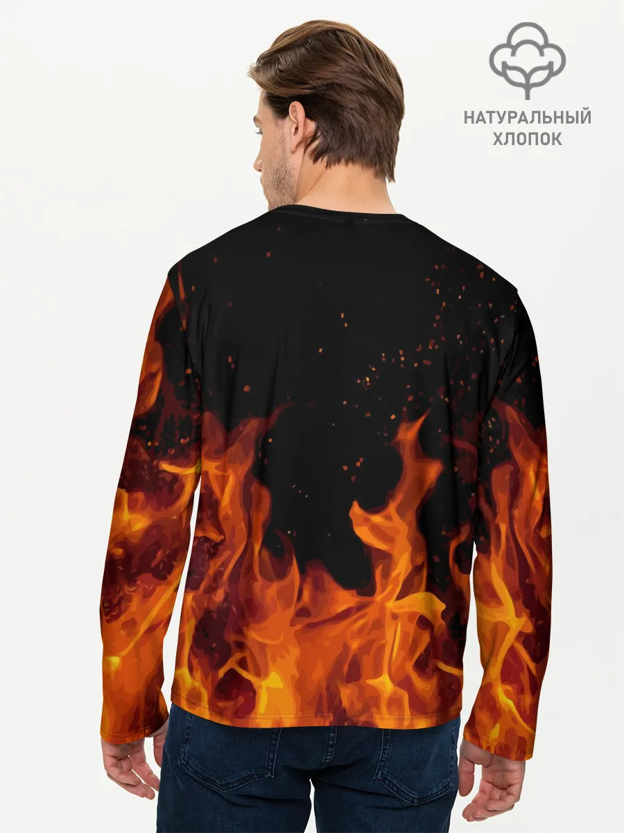 Мужской лонгслив базовый / ROBLOX FIRE | РОБЛОКС ОГОНЬ | ПОЖАРНЫЙ
