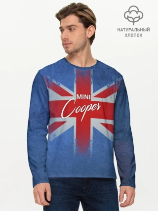 Мужской лонгслив базовый / Mini cooper Великобритания